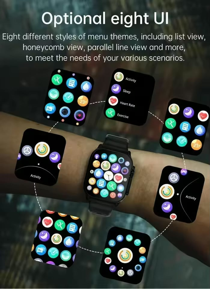 Smartwatch T900 U2 for Men and Women, Bluetooth Call, Wireless Charging, NFC, GPS Track, BT, Music,